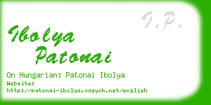 ibolya patonai business card